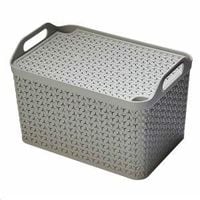 Cool Grey Large 21L Handy Basket With Lid