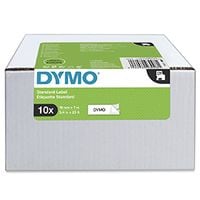 45803 10PK D1 19mm x 7m Black on White Tape 10 Pack