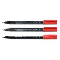 Lumocolor Red Permanent Pen 0.6mm Line Pack 10's