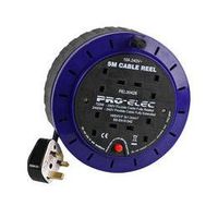 Masterplug Four Socket Cassette Reel Extension Lead, 5M, Blue