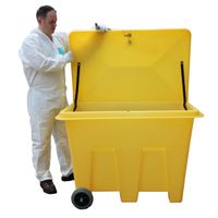 Poly Storage Bin on Wheels with Loose Lid 350L Capacity