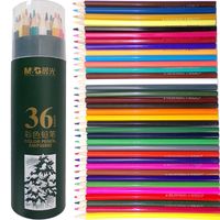 Wooden Coloured Pencils, Round Free Standing Tub of 36