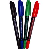 Marker, Permanent Double Ended Fine Nibs, Pack of 12, Green