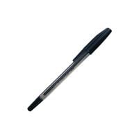 Ballpoint Pen Capped Clear Barrel 1.0mm Pack of 12 Black