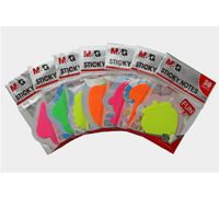 Sticky Notes - Transparent Shapes, Mixed Colours and Shapes, Pack of 60