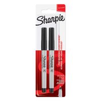 Permanent Marker Ultra Fine Tip 0.5mm Line Black (Pack 2)