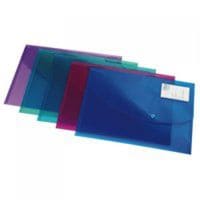 ID Popper Wallet A4 Bright Transparent Colours Pack 5