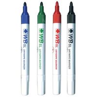 Whiteboard Marker Bullet Tip 2mm Line Assorted Colours (Pack 4)