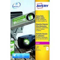 Laser Heavy Duty Label 210x297mm 1 Per A4 Sheet White (Pack 20 Labels) L4775-20