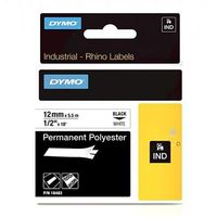 Rhino Industrial Permanent Polyester Tape 12mmx5.5m White 18483