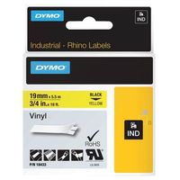 Rhino Industrial Vinyl Tape 19mmx5.5m Black on Yellow 18433