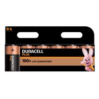 D Cell Plus Power +100% Batteries (Pack 6) DURD100PP6