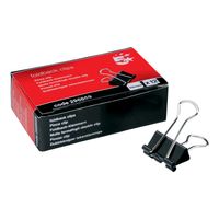 5 Star Foldback Clips 19mm Black, Pack of 12