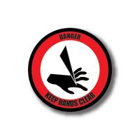 Durastripe Circle Sign - Danger Keep Hands Clear 20cm