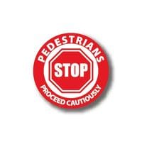 Durastripe Circle Sign - Pedestrians STOP Proceed Cautiously 61.0cm
