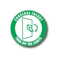 Durastripe Circle Sign - Conserve Energy Turn Off The Lights 61.0cm
