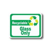 Durastripe Rectangle Sign - Recyclable Glass Only 91.5 x 68.5