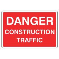 Danger - Construction Traffic Sign Label