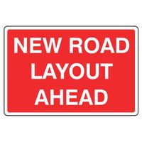 New Road Layout Ahead Sign Label