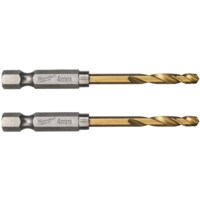 4.00mm Red-Hex (1/4"HEX) Shockwave Hssg TiN Drill (PK-2)