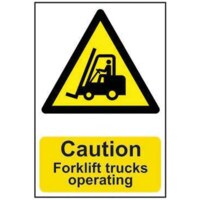 Caution Forklift Trucks Operating - PVC (200 X 300MM)
