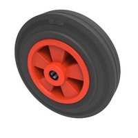 Black Rubber 200mm Roller Bearing 205kg Load BZH200WPSRB/RED