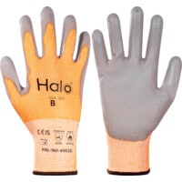 Seamless Nylon PU Palm Coated CUT-3 Gloves Grey/Orange SZ-9