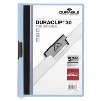 Duraclip 30 Sheet Document Metal Clip File Folder, 25 Pack, A4 Blue