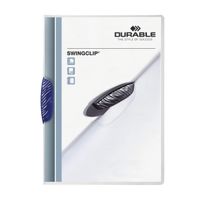 Swingclip 30 Document Swing Clip File Report Folder, 25 Pack, A4 Blue
