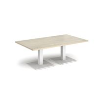Brescia Rectangular Coffee Table with Flat Square White Bases 1400mm X 800mm - Made to Order