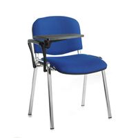 Taurus Meeting Room Chair with Chrome Frame and Writing Tablet - Blue