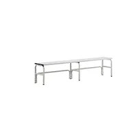 Changing Room Bench With Aluminium Slats, HxD 450 X 350mm, Length 2000mm, Light Grey