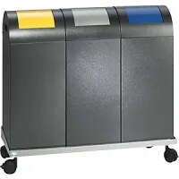 Dolly, For 3 Recyclable Waste Collectors, Sheet Steel, Zinc Plated