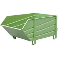 Sheet Steel Container, Capacity 1 m³, Without Folding Chute Profiled Steel, Reseda Green