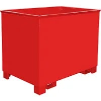 Collection Container For Tugger Trains, LxWxH 840 X 1240 X 975mm, Flame Red