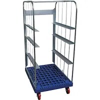 Order Picking Trolley, With Plastic Transport Dolly, Blue