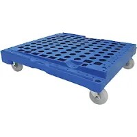 Transport Dolly With Sloping Shelf, HDPE Plastic, Blue