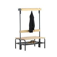 Cloakroom Bench With Hook Strips, Double-Sided, 6 Hooks, 1015mm, Charcoal, Shoe Rack