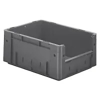 Euro Stacking Container, Capacity 14.5 L, External LxWxH 400 X 300 X 175mm, Pack Of 4, Grey