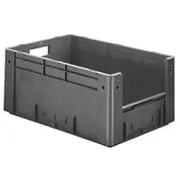 Euro Stacking Container, Capacity 50 L, External LxWxH 600 X 400 X 270mm, Pack Of 2, Grey