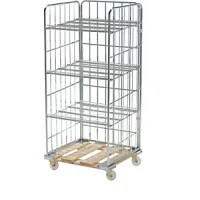 Roll Cage Incl. Shelves, Wooden Transport Base, Untreated Wood