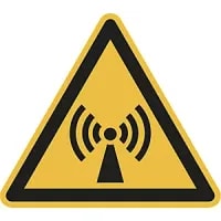 Hazard Signs, Hazard - Non-Ionising Electromagnetic Radiation, Pack Of 10, Film, Leg Length 200mm
