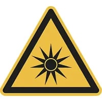 Hazard Signs, Hazard - Optical Radiation, Pack Of 10, Film, Leg Length 100mm
