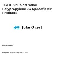 1/4OD Shut-off Valve Polypropylene JG Speedfit Air Products