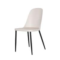 Duo Chair, Calico Plastic Seat with Black Metal Legs (Pair)
