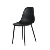 Curve Chair Black Plastic Seat with Black Metal Legs (Pair)