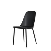 Duo Chair, Black Plastic Seat with Black Metal Legs (Pair)