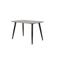 Rectangular Dining Table, Grey Oak Effect with Black Tapered Legs