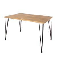 Rectangular Dining Table with Black Metal Legs