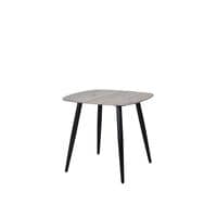 Square Dining Table, Grey Oak Effect with Black Tapered Legs